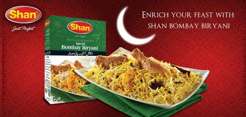 Shan Bombay Biryani Recipe and Seasoning Mix 2.11 oz (60g) - Spice Powder for Meat and Potato Layered Pilaf - Suitable for Veget