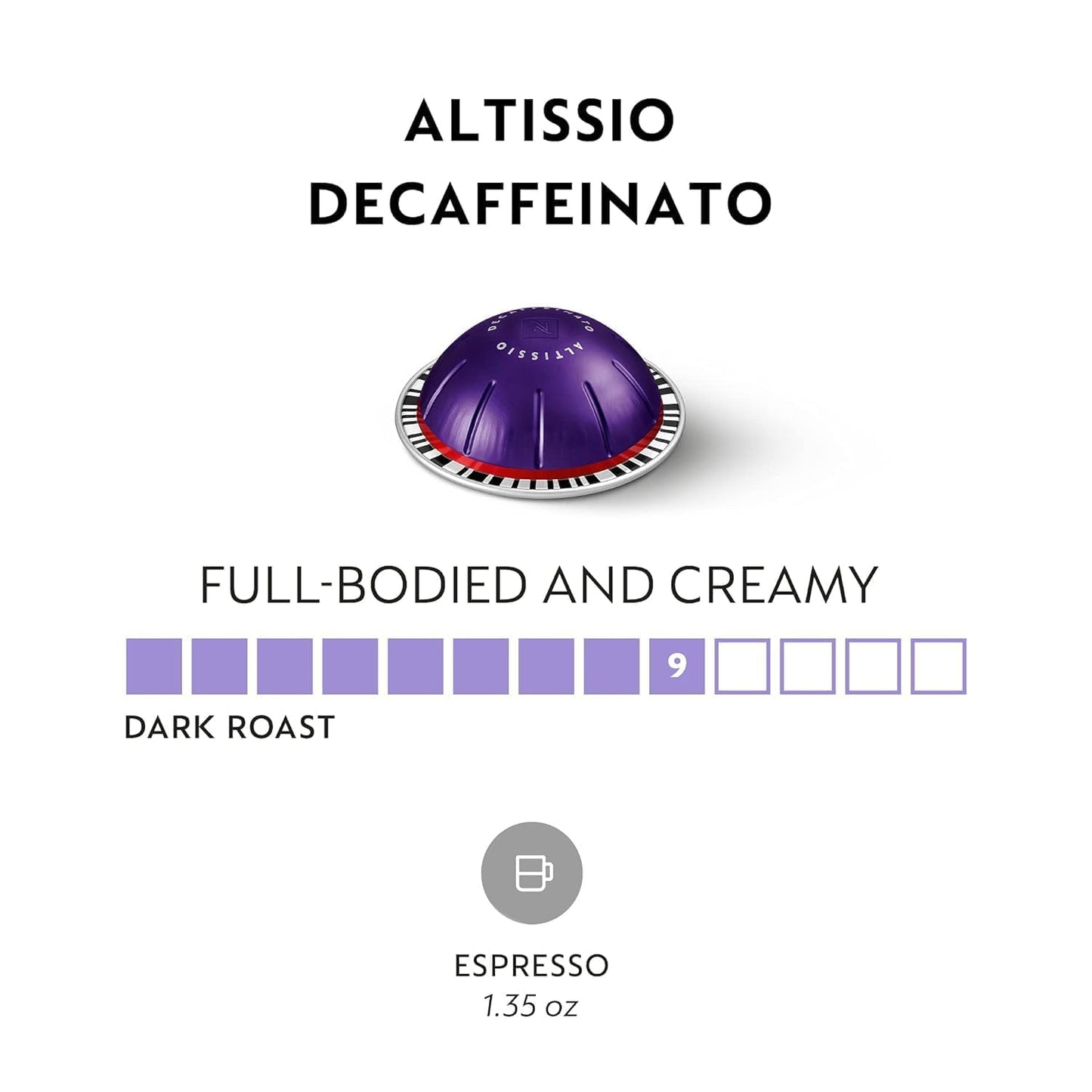 Generic Altissio Decaffeinato Espresso compact pieces, Dark Roast, 20 Count, 1.35 oz, Imported from EU