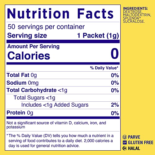 SPLENDA Zero Calorie Sweetener, 50 Count Packets (Pack of 2)