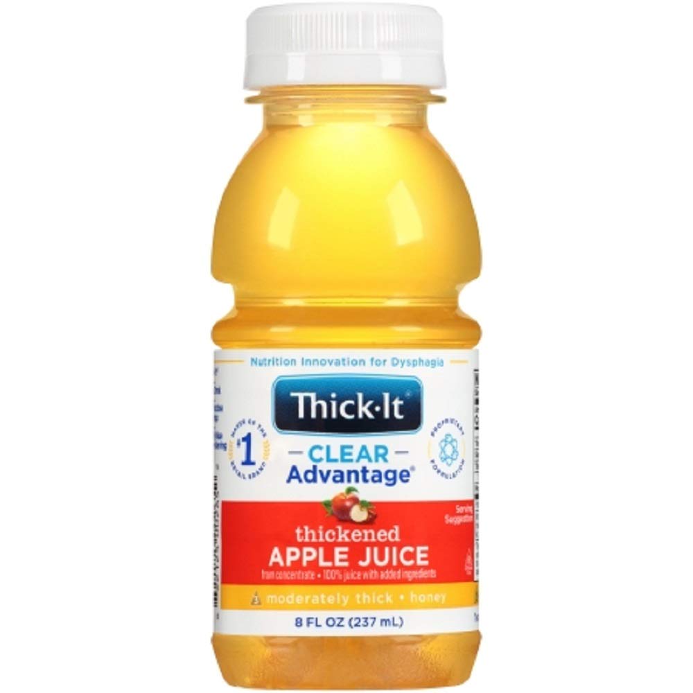Thick-It Clear Advantage Moderately Thick Apple Juice, Honey Consistency, Ready-to-Drink, Digestible Swallowing Aid, Hydration o
