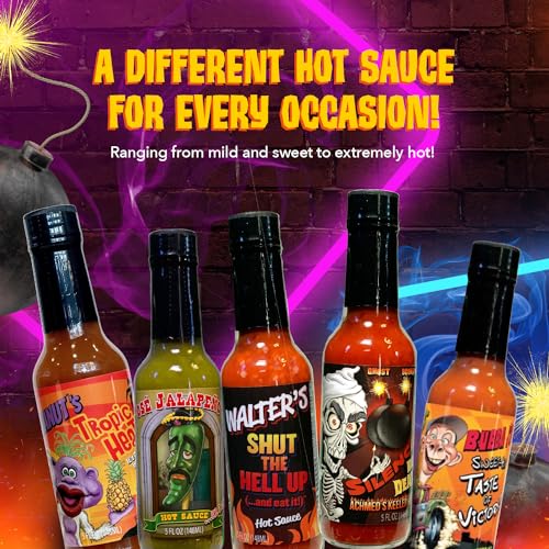 Jeff Dunham - Variety Hot Sauce Pack | Super Hot Sauces from Achmed, Walter, Jose Jalapeno, Bubba J & Peanut - Perfect for Spicy