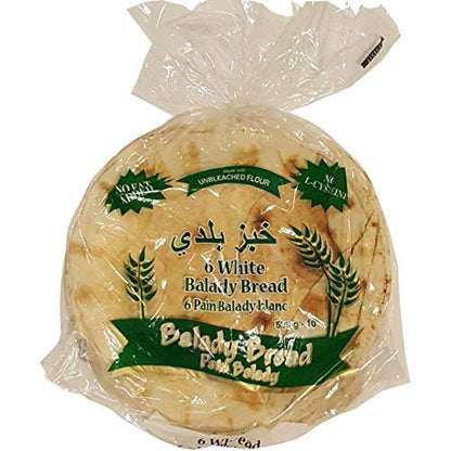 Balady White Pita Bread 10 525g, bag of 6 bread, pack of 2 bags