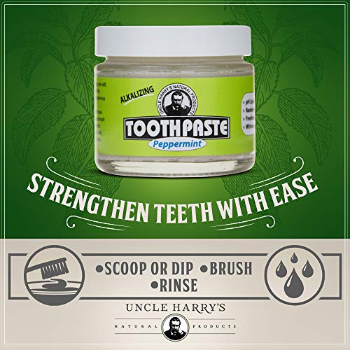 Uncle Harry'S Peppermint Remineralizing Toothpaste | Natural Whitening Toothpaste Freshens Breath & Promotes Enamel | Vegan Fluo