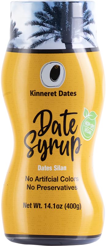 Kinneret Date Syrup, All Natural Honey Alternative, Low Glycemic, 14.1 oz Squeeze Bottle, Kosher