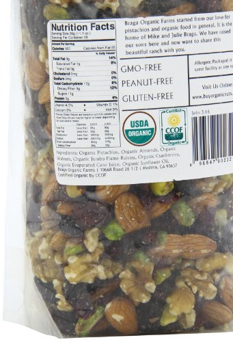 Braga Organic Farms Trail Mix - 32 Ounce (Pack of 1) - Organic Nut and Fruit Snack