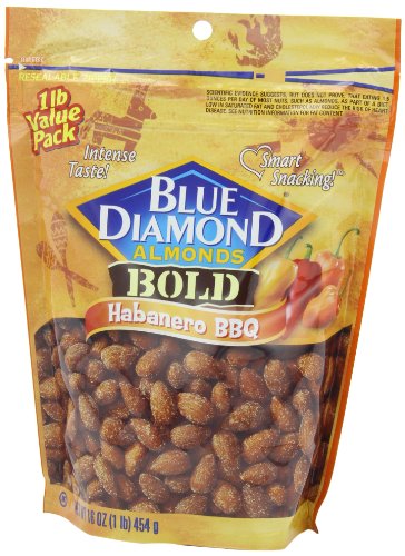 Blue Diamond Almonds Habanero BBQ Flavored Snack Nuts, 16 Ounce (Pack of 3)