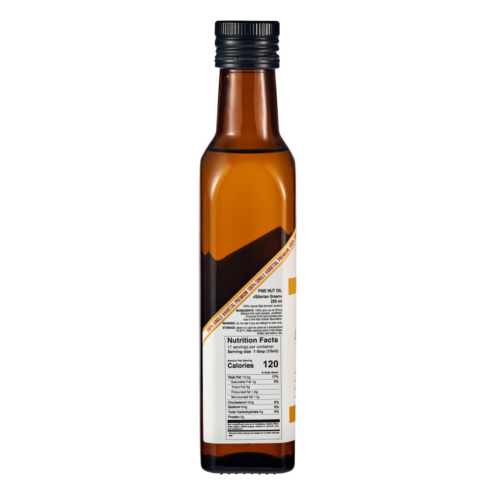 Siberian Green Pine Nut Oil - Extra Virgin Unrefined Cold Pressed - 250ml