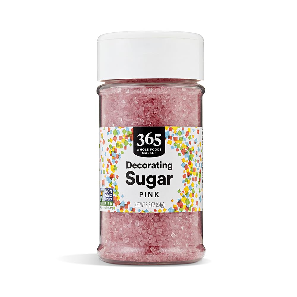 365 by Whole Foods Market Pink Decorating Sugar, 3.3 Ounce, Ideal for Baking and Crafting