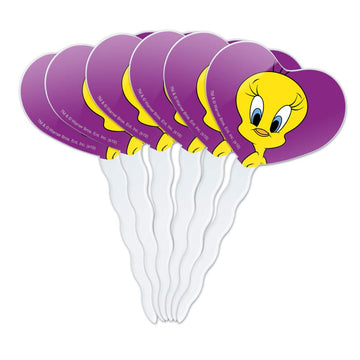 GRAPHICS & MORE Tweety Bird Cupcake Picks Set of 6 - Multi Color, One Size Decoration Toppers