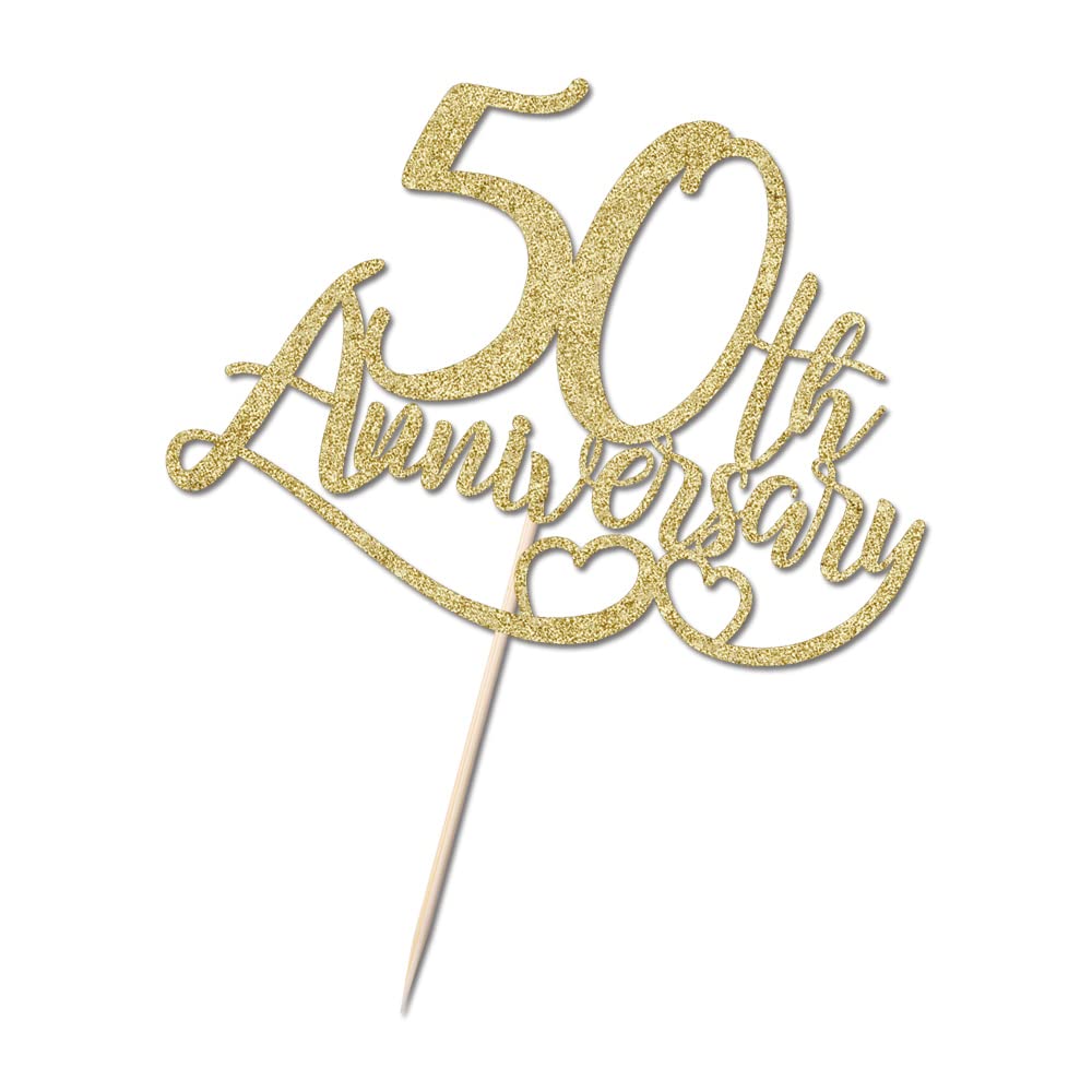 Glitter Happy 50Th Anniversary Cake Toppers,50 Wedding Anniversary Party Decoration,Wedding & Company Anniversary Party Decorati