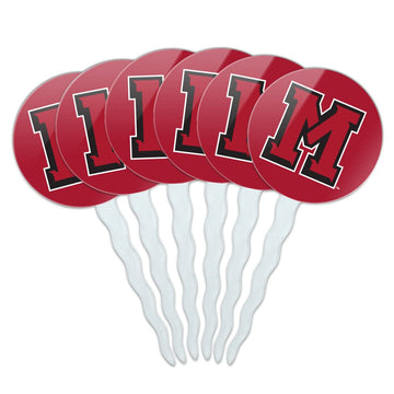 Mansfield University Primary Logo Cupcake Picks Toppers Decoration Set of 6