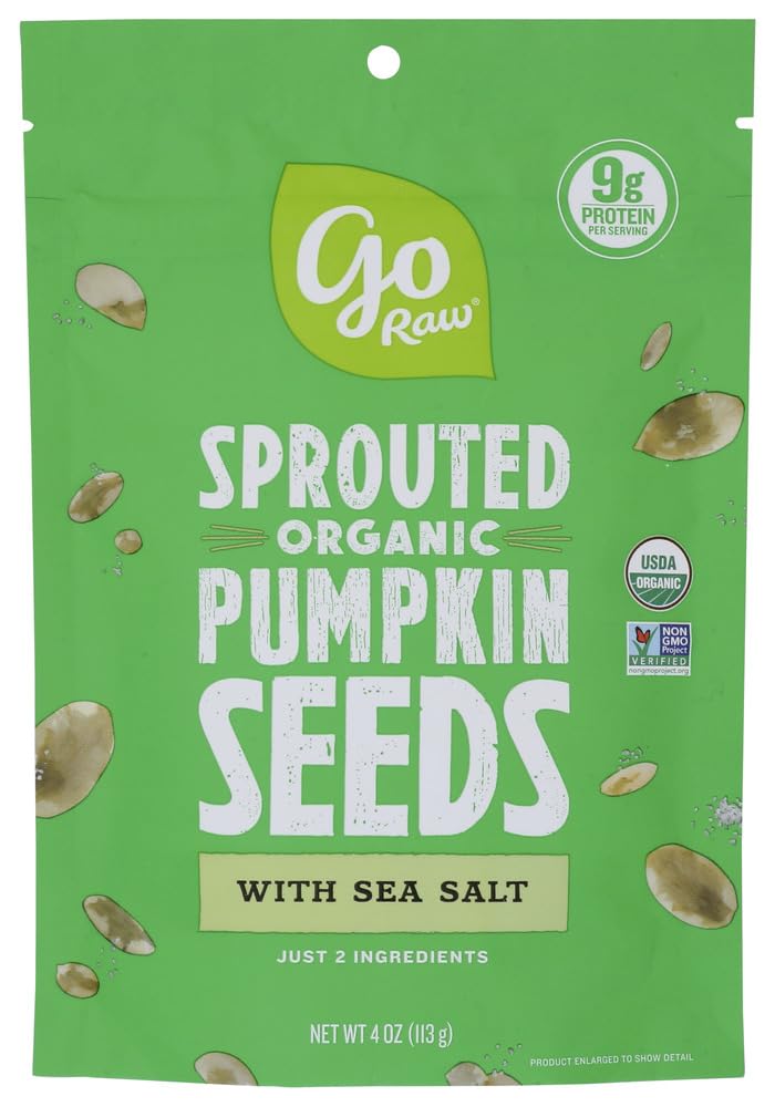 Go Raw, Sprouted Pumpkin Seeds with Sea Salt, Organic, 4Oz