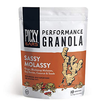 Picky Bars Performance Protein Granola, Gluten Free, Non-Gmo, Non-Dairy, Sassy Molassy, 106 Oz Bag (10 Servings)