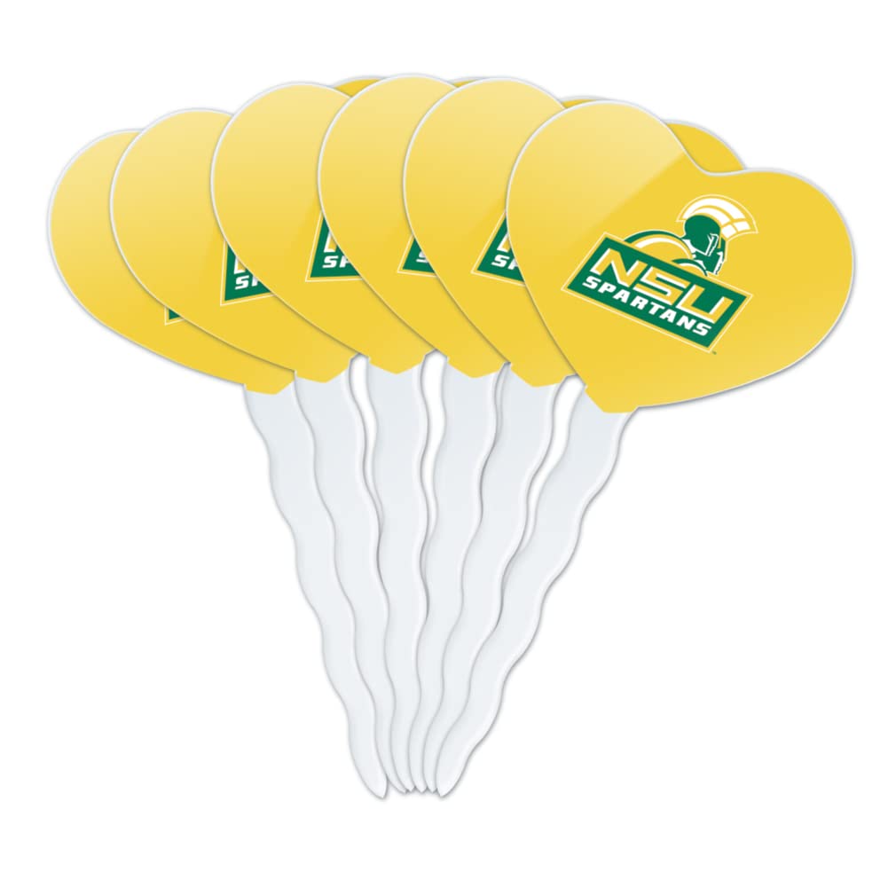 GRAPHICS & MORE Cupcake Picks Set of 6, Heart Decoration, Acrylic, Norfolk State University, One Size, Model CUPCAKE.HEART.CLCNOR.Z008407