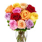 From You Flowers - One Dozen Rainbow Roses with Glass Vase | Fresh Flower Bouquets for Birthday  Anniversary  Get Well or Celebration