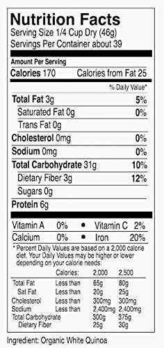 Anthonys Organic White Whole Grain Quinoa, Gluten Free, Non-GMO, 4 lb