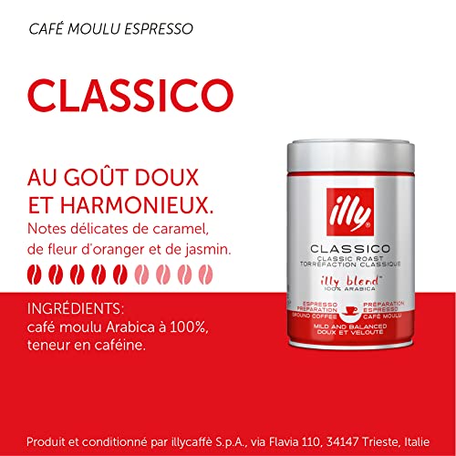 Illy Caffe Ground Coffee Medium Grind Medium Roast 8.8 Oz. For Drip Coffeemakers & French Presses