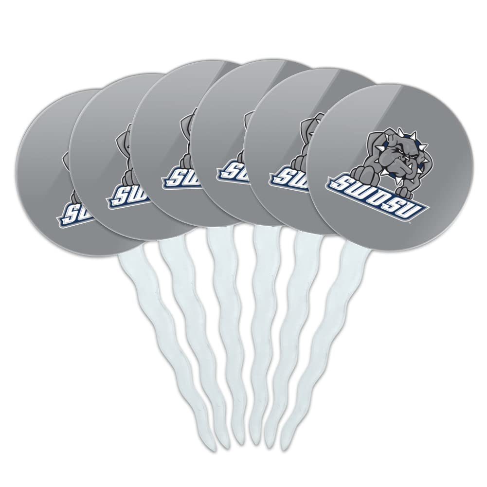 Southwestern Oklahoma State University Secondary Logo Cupcake Picks Toppers Decoration Set of 6