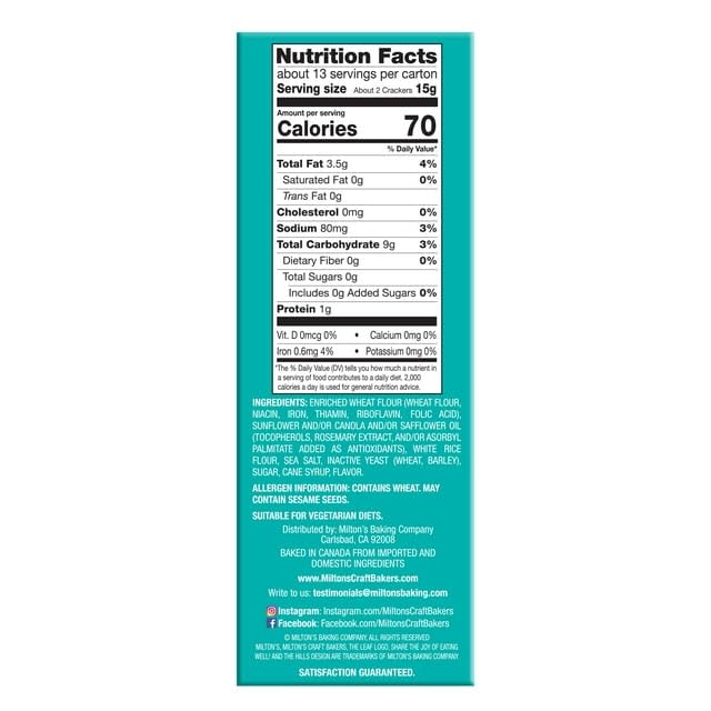 Generic Mil.tons Cracker Crispy Sea Salt 6.8oz (Pack of 8)