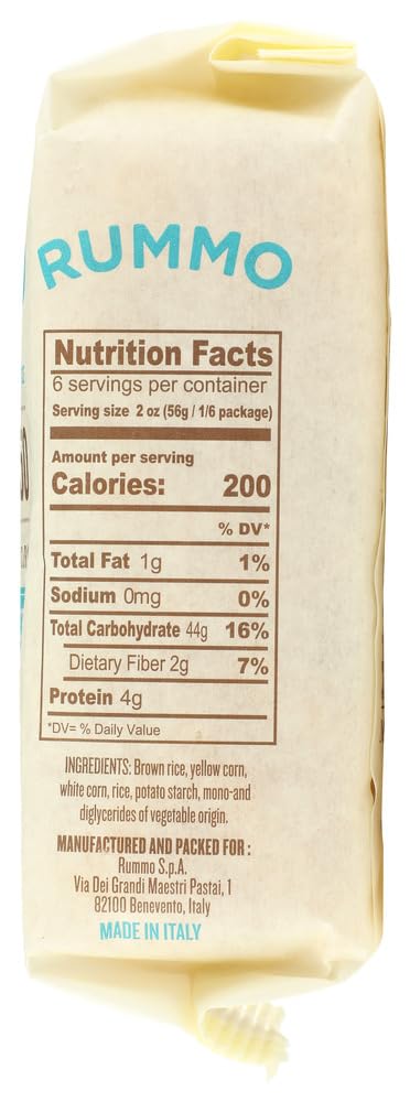 spirit-inspired flavormo Gluten Free Rigatoni N.50 Pasta - Made with Corn & Rice, Pack of 4, 12 Ounce