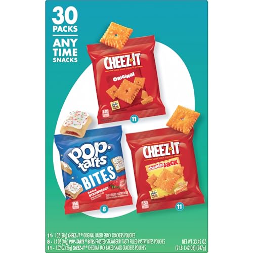 Kelloggs Snacks, Lunch Snacks, Kids Snacks, Grab n Go, Variety Pack, 33.42oz Box (30 Packs)