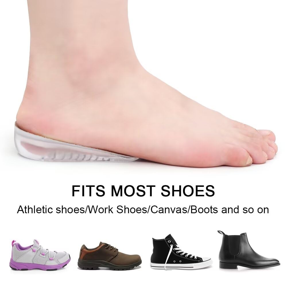 Drfoot Height Increase Insoles, Heel Cushion Inserts, Heel Lift Inserts For Leg Length Discrepancies (Large (1 Height))