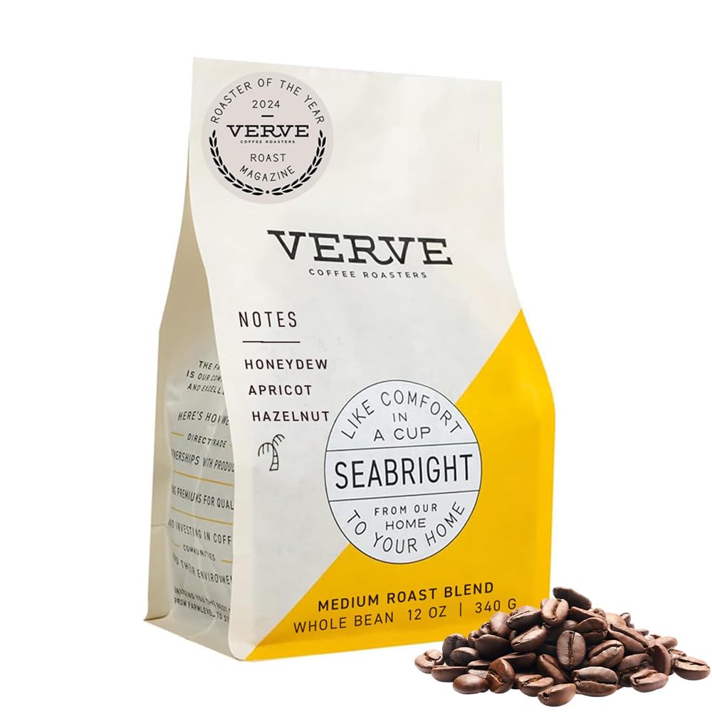 Verve Coffee Roasters Whole Bean Coffee Seabright House Blend | Medium Roast, Brewed or French Press, Direct Trade, Resealable P