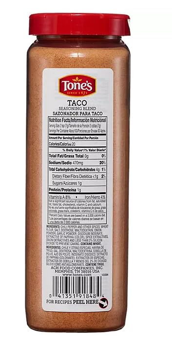 Tonees Taco Seasoning Blend, 23 Oz, All-Purpose Mexican Spice Mix For Chicken, Pork, Beef