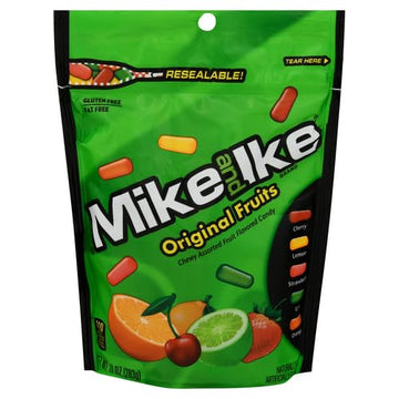 Mike & Ike Assorted Fruit Original Chew Candies, 10 Oz