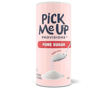 Staples Pick Me Up Provisions 100% Pure Cane Sugar, Easy Pour Sweetener, 20 Oz Canister, 3-Pack, Granulated White