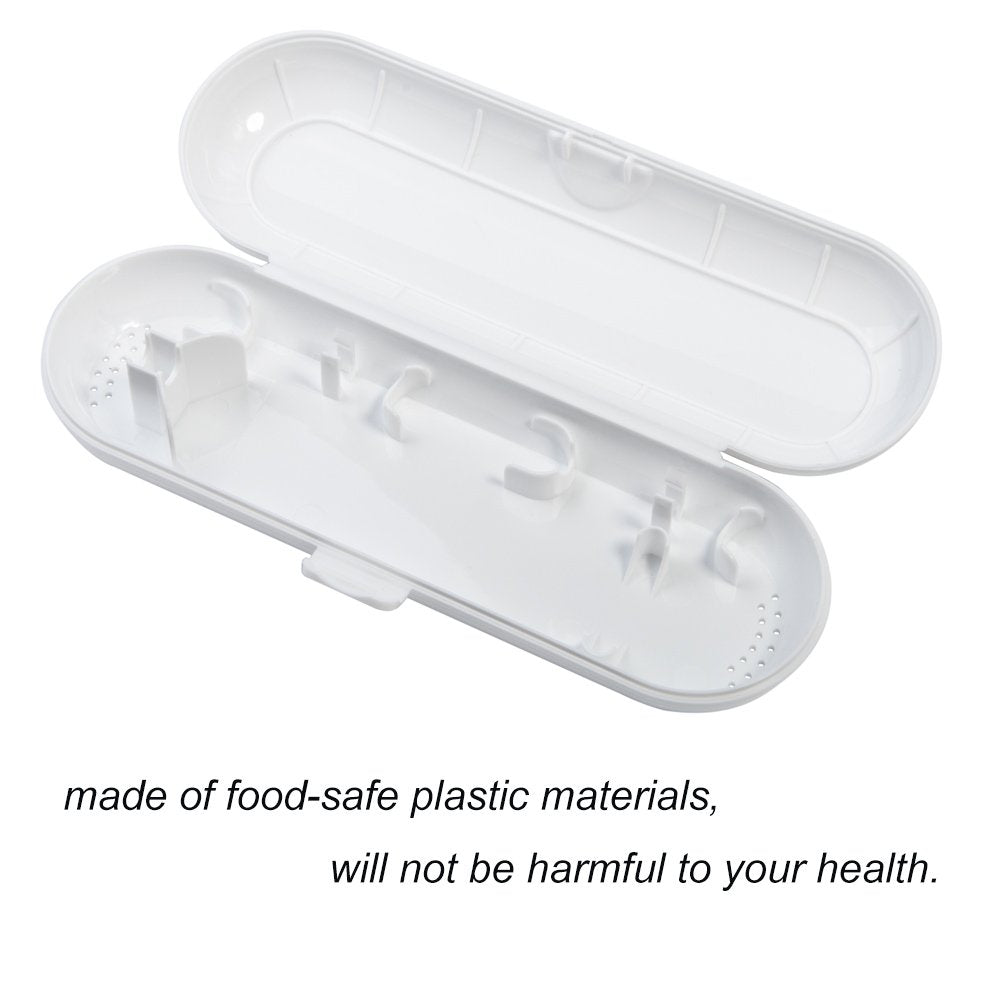 Nincha Portable Replacement Plastic Electric Toothbrush Travel Case For Oral-B Pro Series (White)