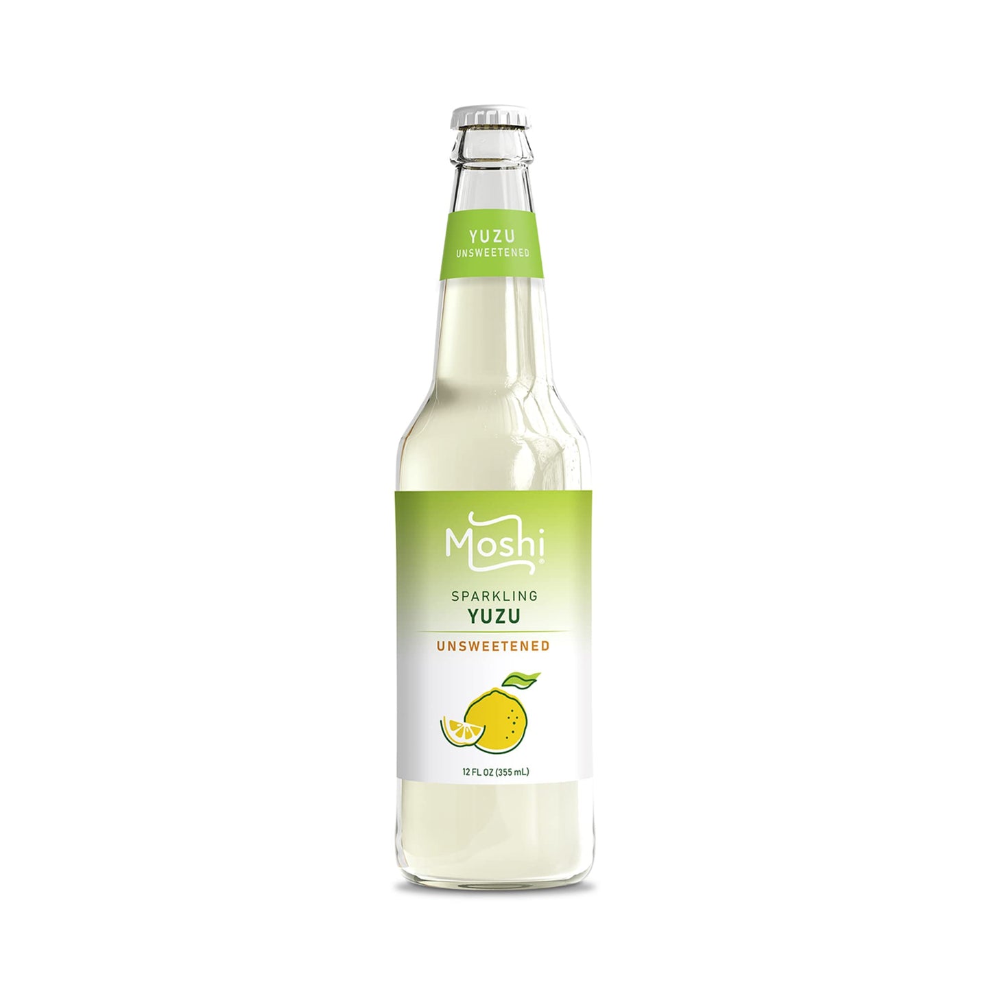 Moshi Sparkling Drinks - Unsweetened Yuzu Flavor - 12 Fl Oz (Pack of 12)