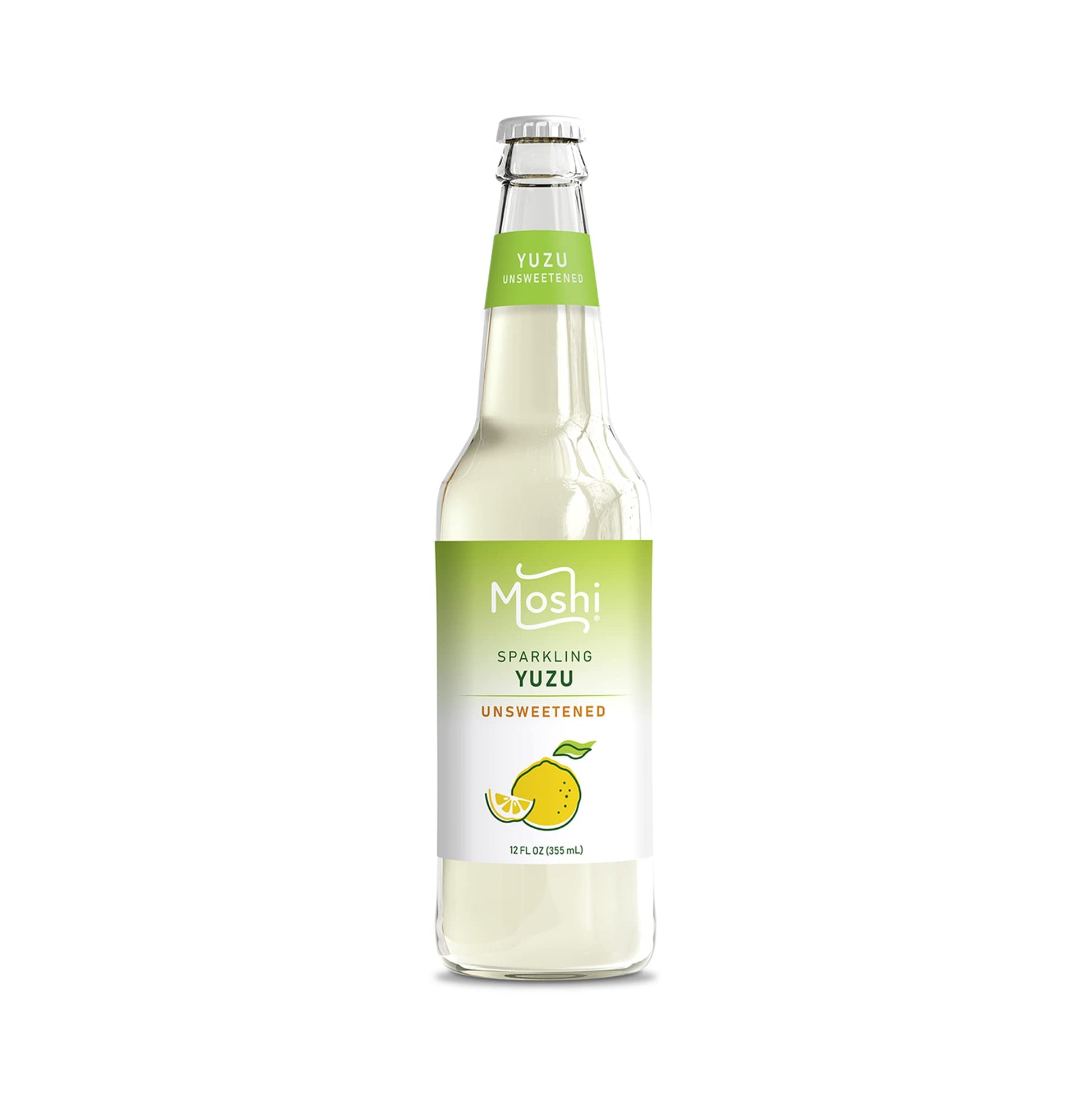 Moshi Sparkling Drinks - Unsweetened Yuzu Flavor - 12 Fl Oz (Pack of 12)