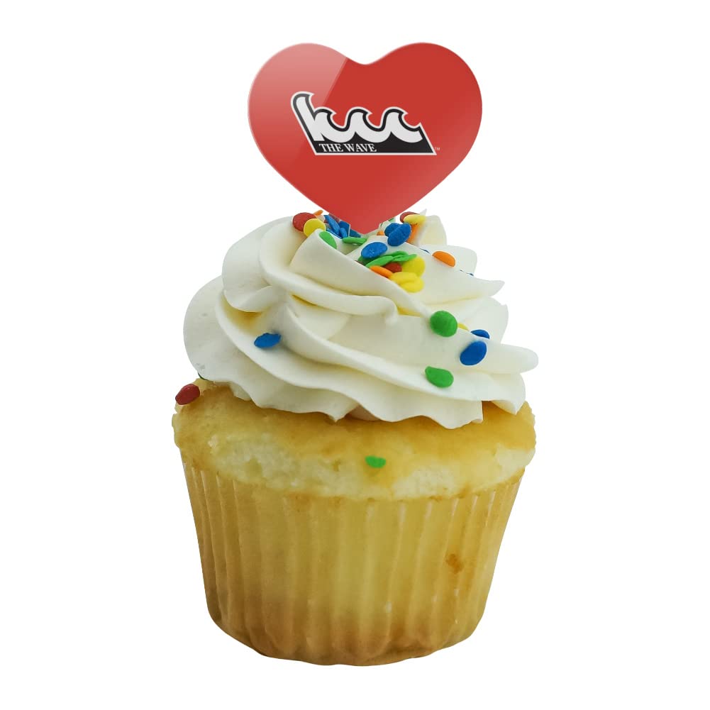 GRAPHICS & MORE Cupcake Picks Set of 6, Acrylic, Kingsborough Community College Design, Heart Love Model CUPT.HRT.ACR.6PK.CLCKNG500B
