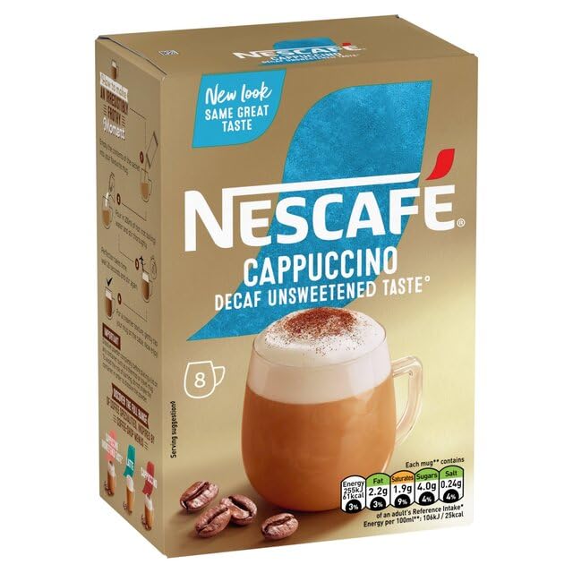 Nescafe Instant Gold Cafe Menu Cappuccino Decaff Unsweetened