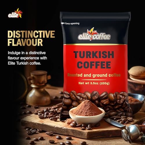 Elite Turkish Ground Roasted Coffee Bag, 3.5000-Ounces (Pack Of 10)