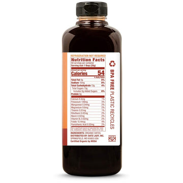 Date Lady Date Syrup 3 lb Squeeze Bottle | 1 ingredient: 100% Organic Dates. Vegan, Paleo, Gluten-free & Kosher | Also Known As