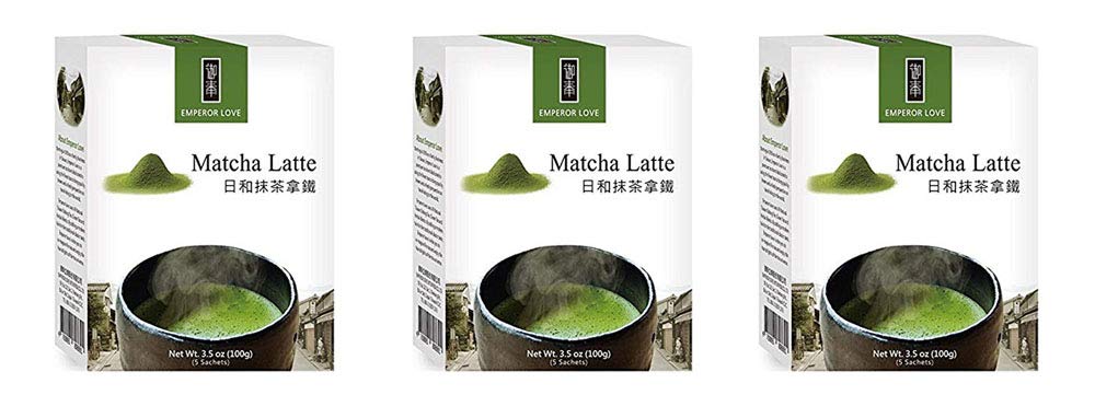 Emperor Love Latte Powder, 3.5 Ounce (Matcha, 3 Packs)