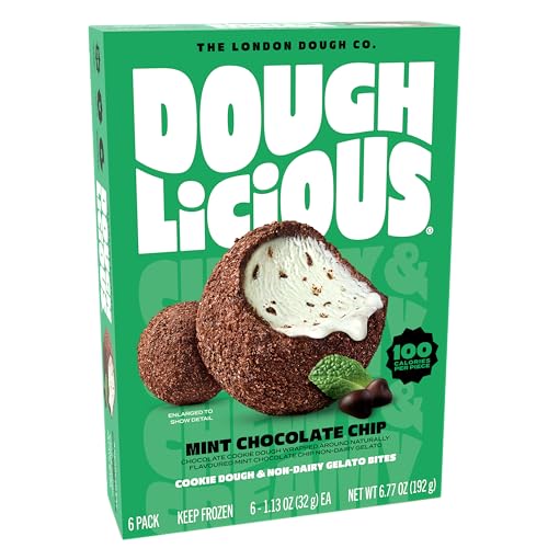 DOUGHLICIOUS Mint Chocolate Chip Cookie Dough & Gelato Bites, 6.77 OZ