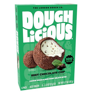 DOUGHLICIOUS Mint Chocolate Chip Cookie Dough & Gelato Bites, 6.77 OZ
