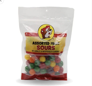Buc-ee's Fruit Sours - Cool Candy Balls Resealable Bag (Assorted, 12 Ounce)