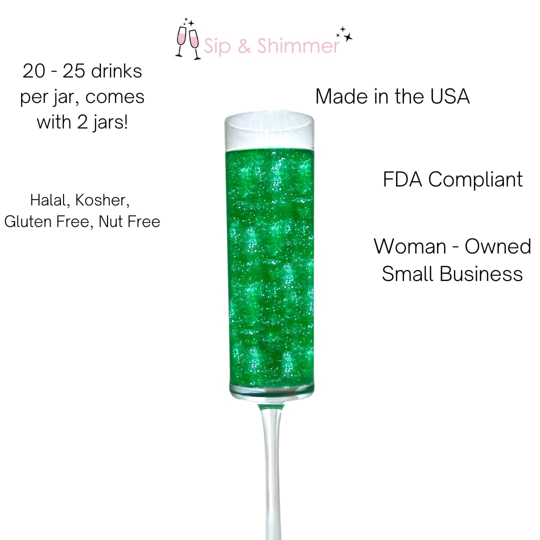Sip And Shimmer Edible Glitter For Drinks – Drink Glitter For Cocktails, Wine, Champagne, Beverages – Food-Grade Cocktail Glitter Made In Usa – Kosher, Nut-Free, Gluten-Free – Christmas Drinks And Baking