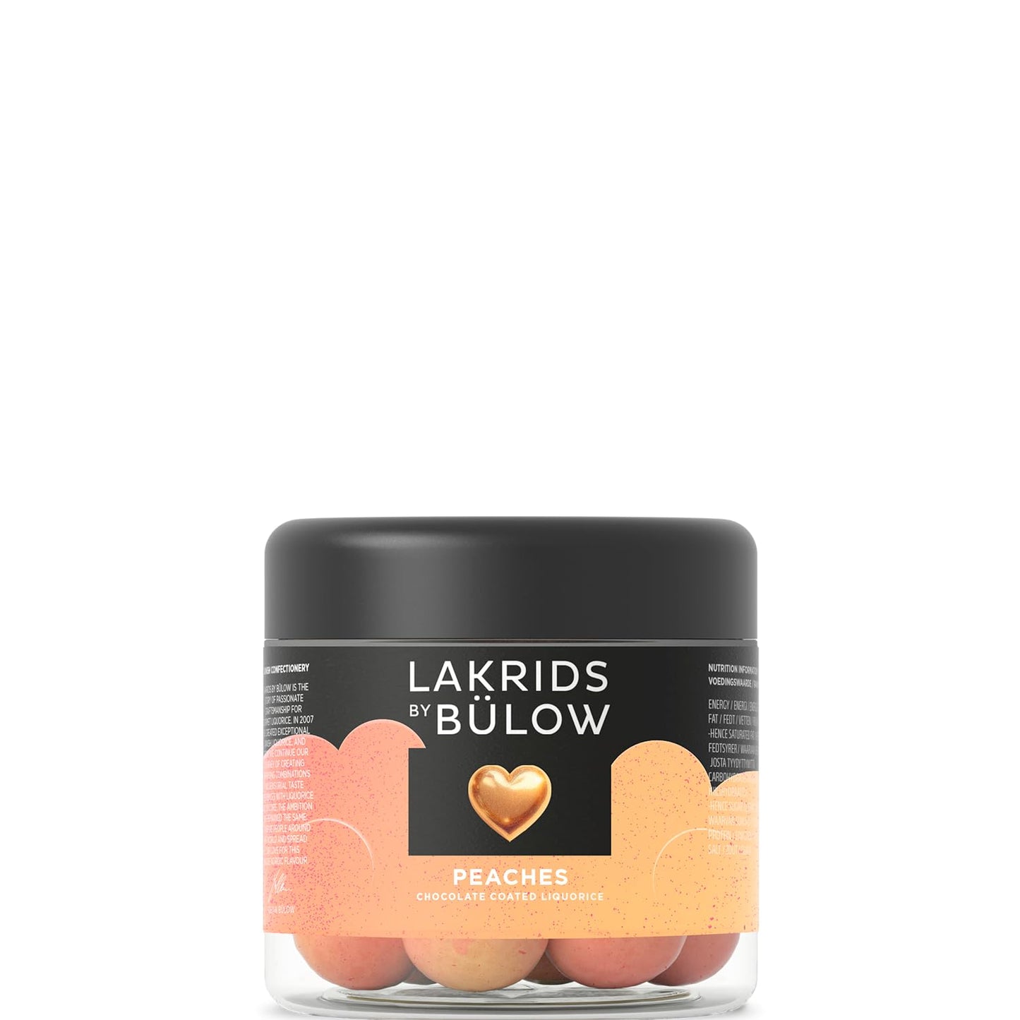 Lakrids By Blow - Peaches - 4.4 Oz - Chocolate Coated Gourmet Licorice - Sweet Licorice Core Coated In White Chocolate & Peach