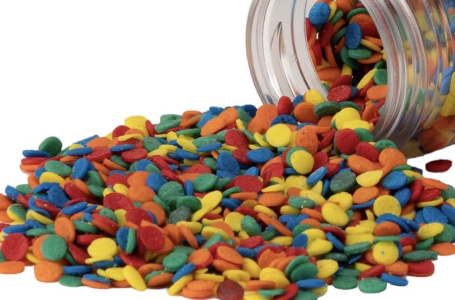 Edible Accents Bright Sequins - Confectionery Accents, Gluten Free, Egg Free, Nuts Free, Kosher, Fancy Sprinkles Medley Mix, For