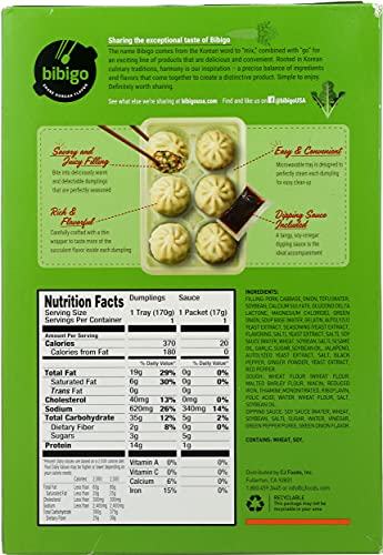 Bibigo, Steamed Dumpling Pork Vegetable, 6.6 Ounce