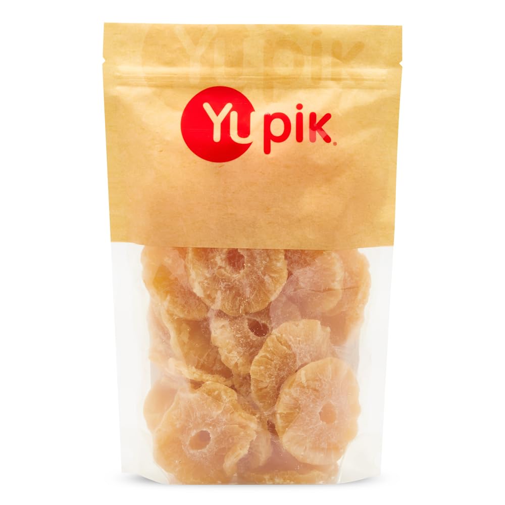 Yupik Pineapple Rings, Sulphite-Free, 2.2 lb (35.2 oz), Gluten-Free, Kosher, Sweetened Tropical Dried Fruits, Sliced Pineapple, 