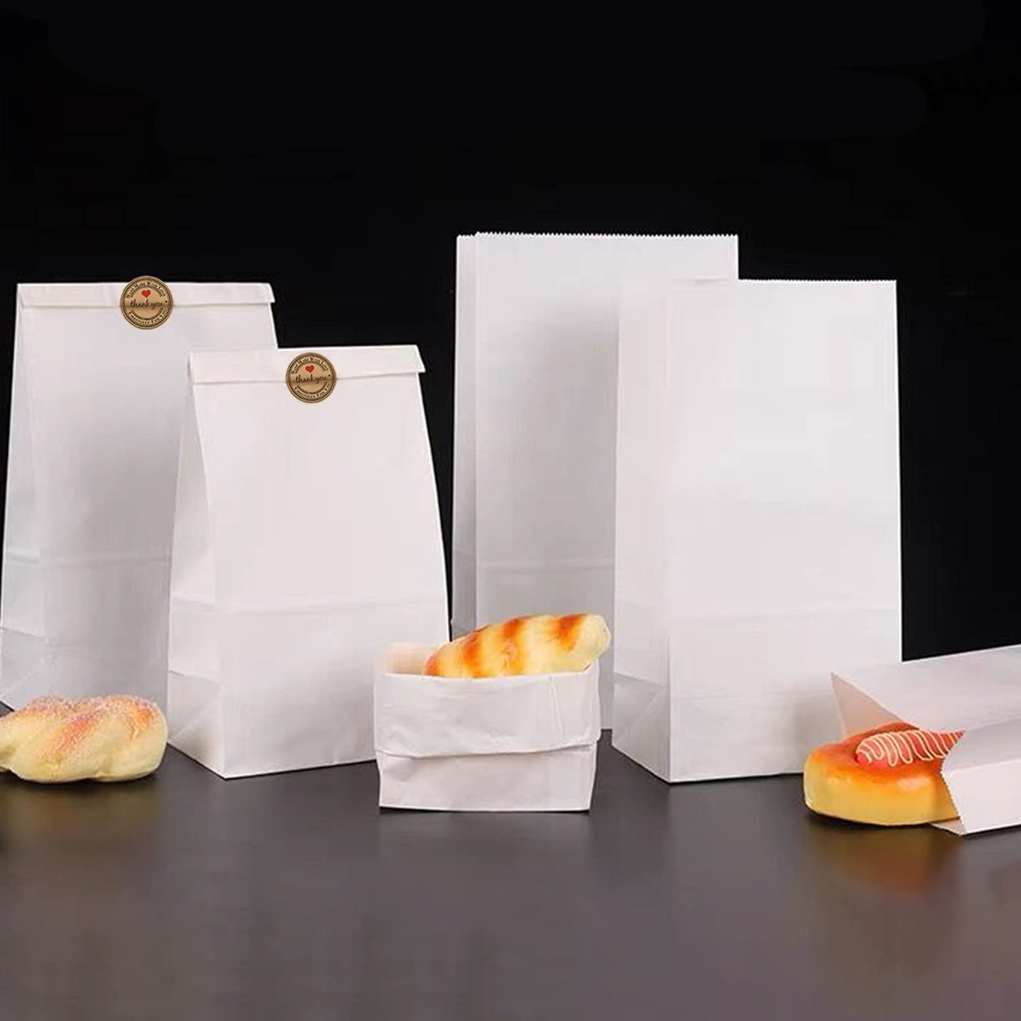 Paper Lunch Bags 100 Count Large White Lunch Bags White Paper Bags 8Lb White Lunch Sacks Strong For Small Business