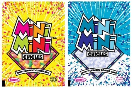 Gerrits Mini Mini Chicles, Sugar Free Mint Gum, 0.58 Ounce Pouches - 20 Count Display Box