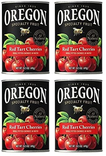 Oregon Red Tart Cherries  14.5 Fluid Ounces  Pack of 4  Canned