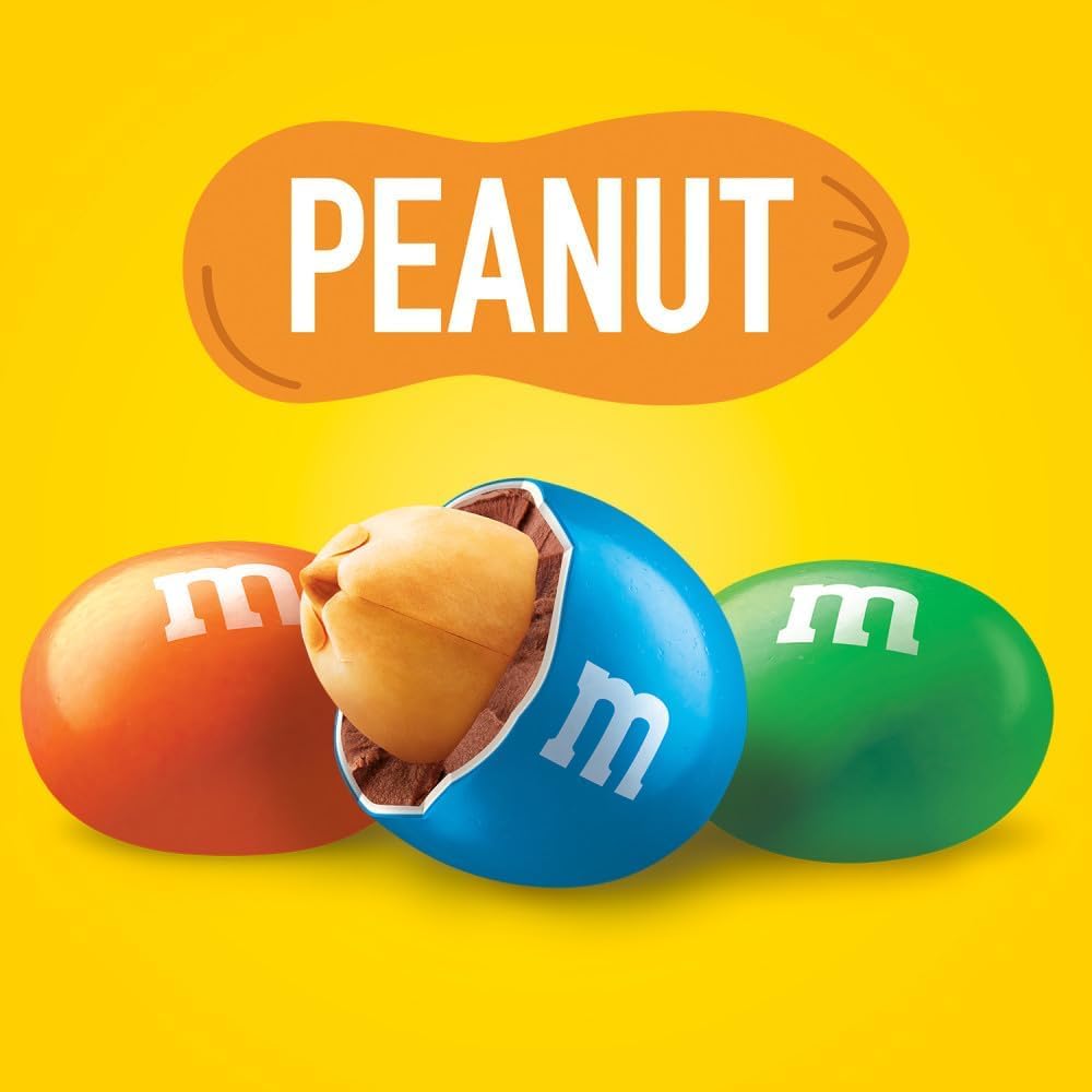 Yummy Chew M&M Peanut Candy Bulk - Fun Size, 2 Pound Packaging for Sharing and Snacking